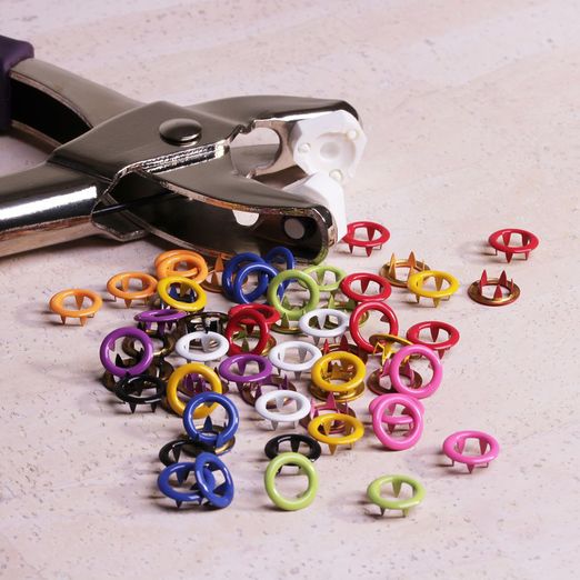 Jersey Druckknopf Starterset mit 13 Farben inkl. Zange