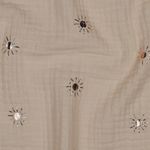 Katoenen mousseline - dubbel gaas zonnenfolie print perzik