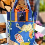 Baumwoll-Canvas Hugo & Hilda - Wilde Tiere Jeansblau-3