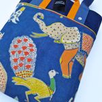 Baumwoll-Canvas Hugo & Hilda - Wilde Tiere Jeansblau-4