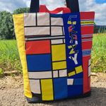 Baumwoll-Canvas Hugo & Hilda - Rechtecke Multicolor-3