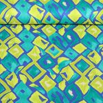 Viskose-Satin - Rauten Royalblau