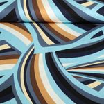 Viskose-Satin - Streifenmix Blau