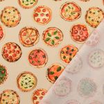 Cretona de algodón - Estampado digital Pizza Beige