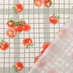 Bomullscretonne - digitaltryck tomater vit grå