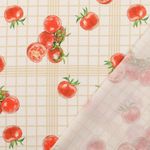 Katoenen cretonne - digitale print tomaten wit beige