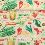 Baumwoll-Cretonne - Digitaldruck Gemüse Beige