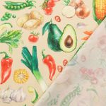 Bomullscretonne - digitaltryck grönsaker beige