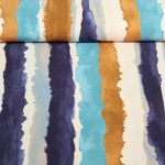 Kleider und Blusenstoff - Streifen Aquarell Blau