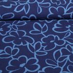 Kleider und Blusenstoff - Jeansoptik Blüten Blau