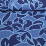 Kleider und Blusenstoff - Jeansoptik Blätter Blau