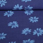 Kleider und Blusenstoff - Jeansoptik Blumen Blau