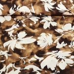 Viscose - Rayonne slub Stretch Fleurs Marron