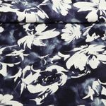 Viskose - Rayon Slub Stretch Blüten Blau