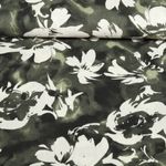 Viscose - Rayonne slub Stretch Fleurs Vert