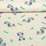 Jersey - Rennautos Ecru Melange Garngefärbt