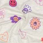 Jersey - Smileys Mix Glitter Ecru Melange