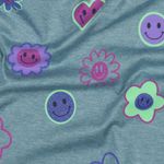 Jersey - Smileys Mix Glitter Petrolgroen Melange