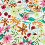 Jersey - Digitaltryk Blomster Hvid