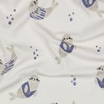 Biologisch jersey - digitale print zeehonden gebroken wit