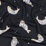 Biologische jersey - digitale druk zegels marine