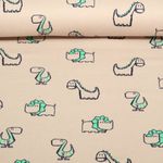 Flanelle de coton - Dinosaures Beige