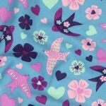 Flanelle de coton - Oiseaux turquoise