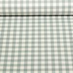 Baumwoll-Flanell - Karo Ecru Salbeigrün