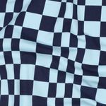 Jersey - Combinatiestof Vierkantjes Cool Blauw Lichtblauw