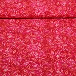 Viscose - Impression digitale Fleurs et feuilles Rouge