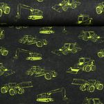 Jersey - Digitaldruck Baufahrzeuge Schwarz Neon