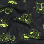 Jersey - Digitale print Bouwvoertuigen Zwart Neon