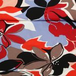 Viscose EcoVero - Grandes fleurs Bleu clair Rouge