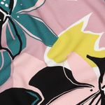 Viscosa - Grandes flores rosa verde petróleo EcoVero