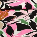 Viskose - Große Blüten Pink Grün EcoVero 