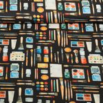 Baumwoll-Cretonne - Digitaldruck Malerei Schwarz