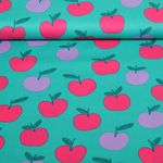Baumwoll-Popeline - Äpfel Petrol