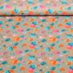 Baumwoll-Cretonne - Digitaldruck Farbkleckse Grau