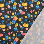 Cretona de algodón - Estampado digital Manchas de color Antracita