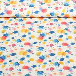 Baumwoll-Cretonne - Digitaldruck Farbkleckse Weiß