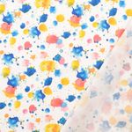 Cretona de algodón - Estampado digital Manchas de color blanco