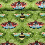 Bio Baumwoll-Satin - Hamburger Liebe Beetles & Bugs Bees und Friends Grün