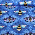 Biologisch katoensatijn - Hamburger Liebe Beetles & Bugs Bees and Friends Blauw