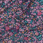 Popelina de algodón - Estampado digital flores petrol