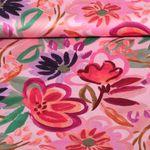 Baumwoll-Satin - Digitaldruck Blüten Rosa Multicolor