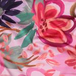 Satin de coton - impression numérique fleurs rose multicolore