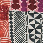 Katoenen canvas - Digitale print abstracte rode patronen