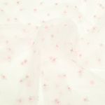 Softtüll - Blümchen Bestickt Weiß