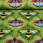 Økologisk Jersey - Digitalprint Beetles & Bugs Bees and Friends Grøn