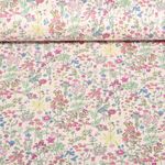 Baumwoll-Popeline - Blumenwiese Rosa